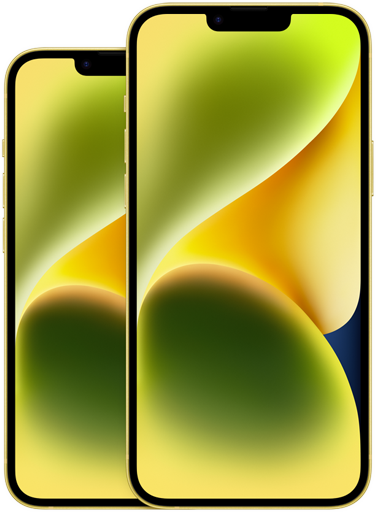 Front view of iPhone 14 6.1-inch Front view of iPhone 14 Plus 6.7-inch