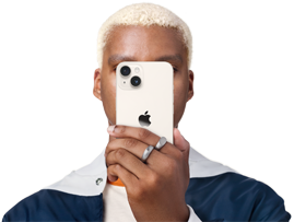 Person holding phone in front of their face.